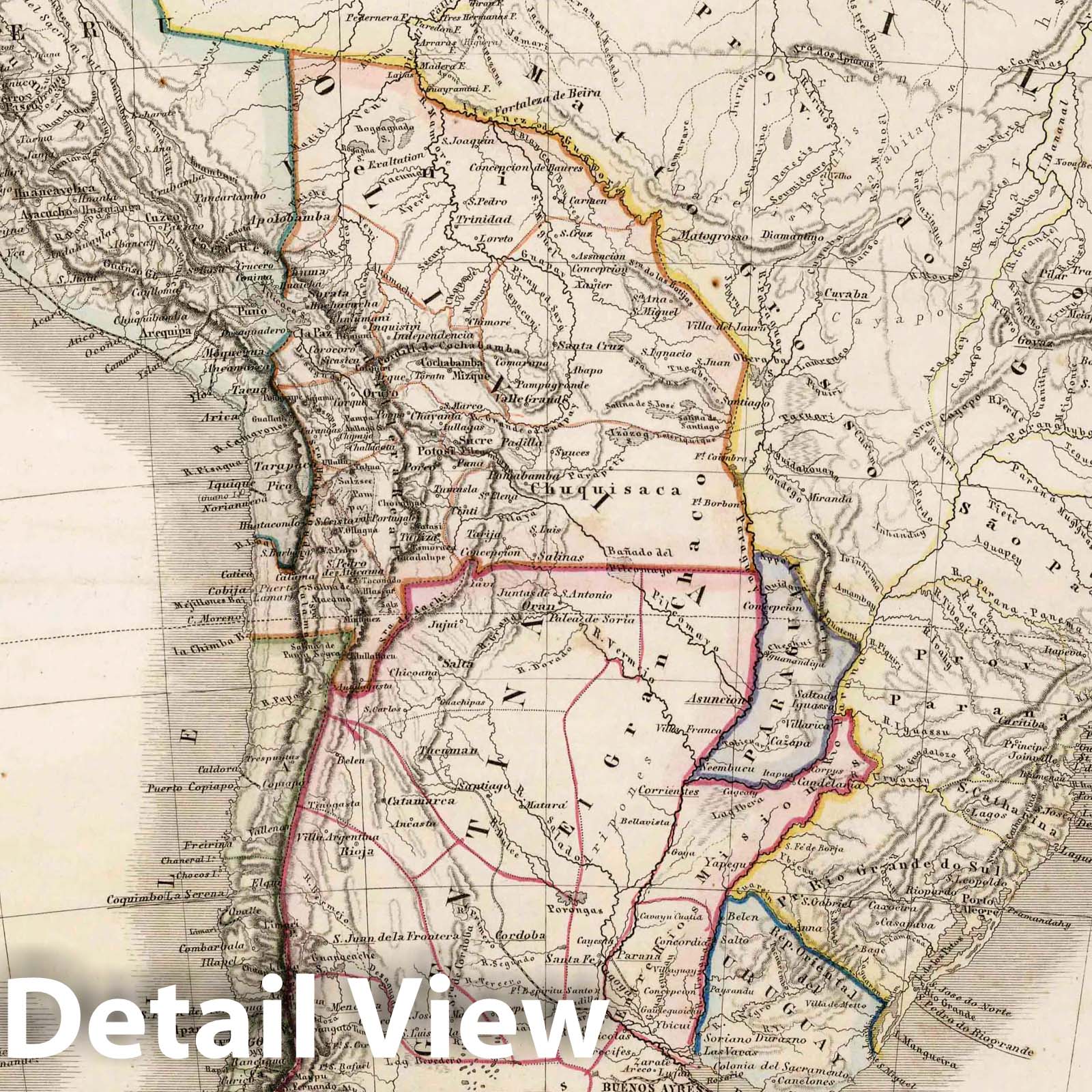 South America, 1875 - Historical Map Print from Grosser Hand-Atlas