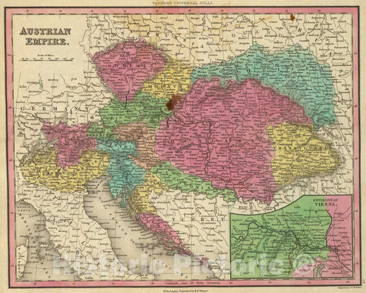 Historic Map : 1836 Austrian Empire : Vintage Wall Art