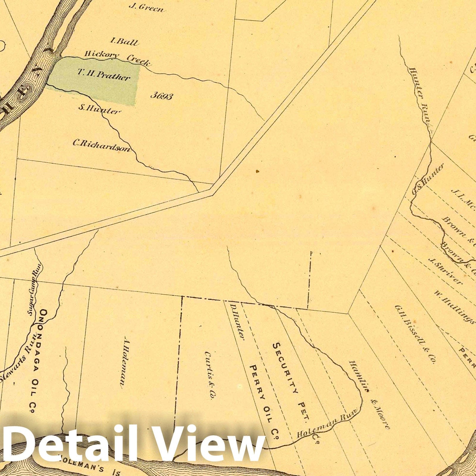 Allegheny River, Pennsylvania and New York, 1865 - Historical Map Print