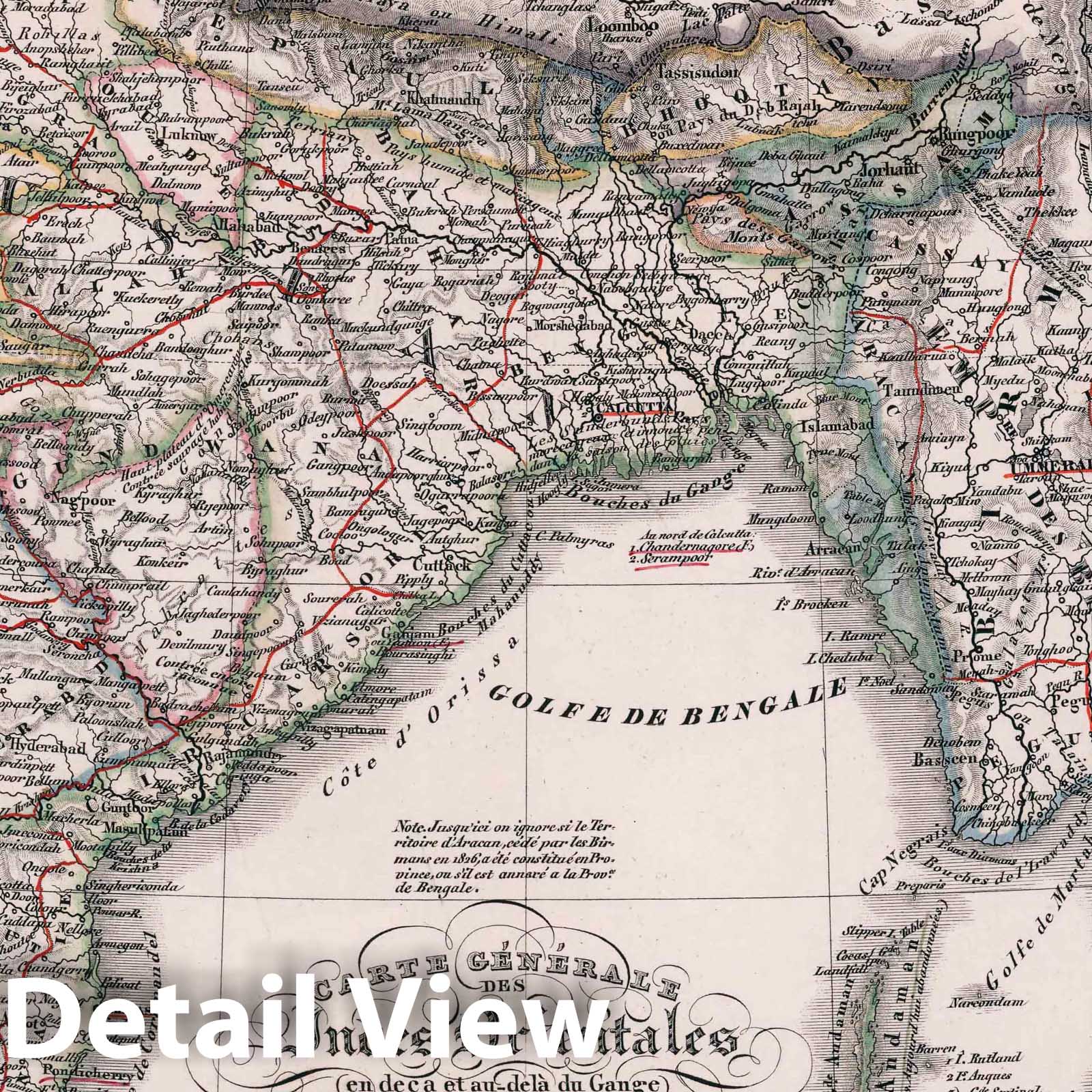 East Indies with China - Plate No. 51, 1834 - Historical Map Print
