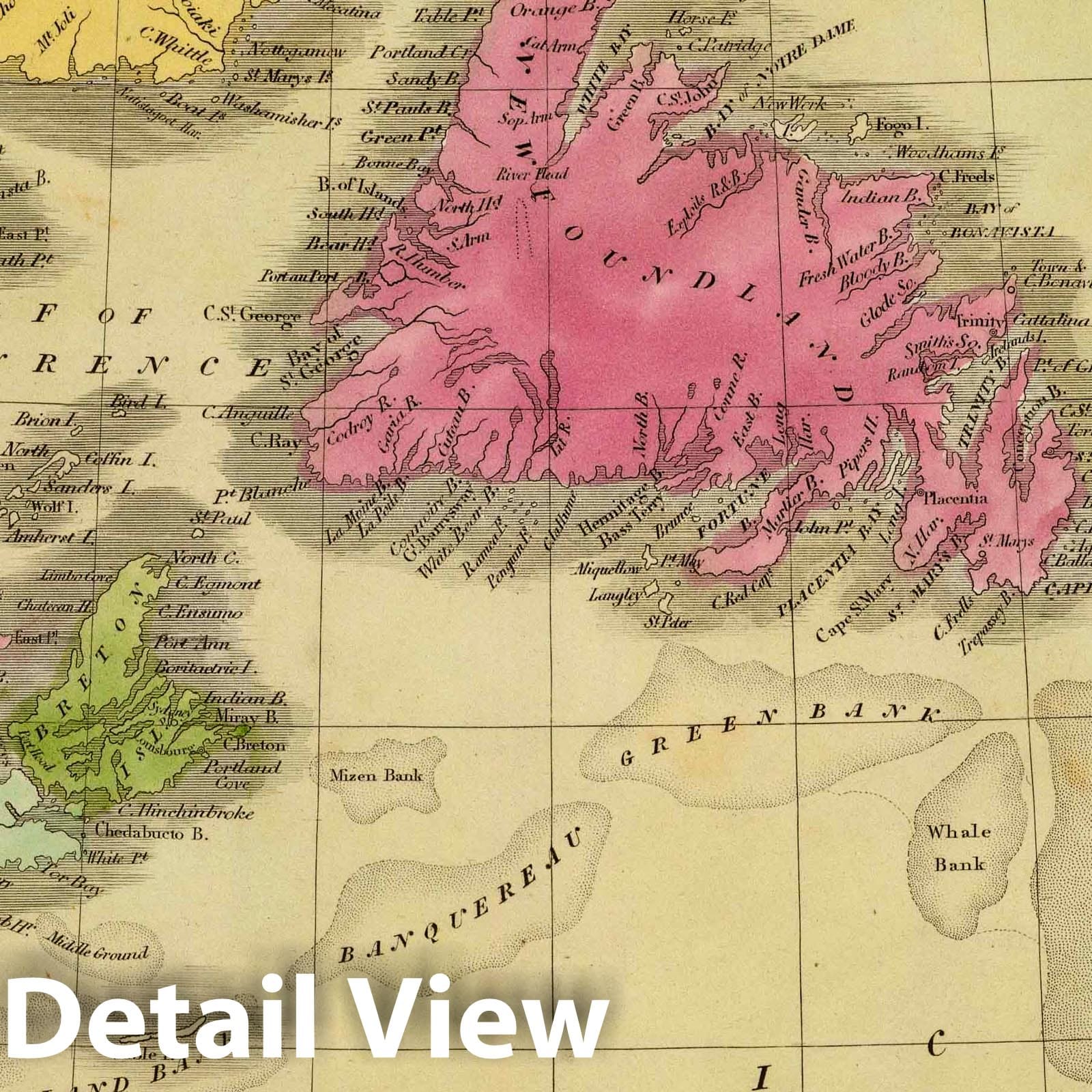 Newfoundland, Nova Scotia, and New Brunswick - Railroad Map, 1840
