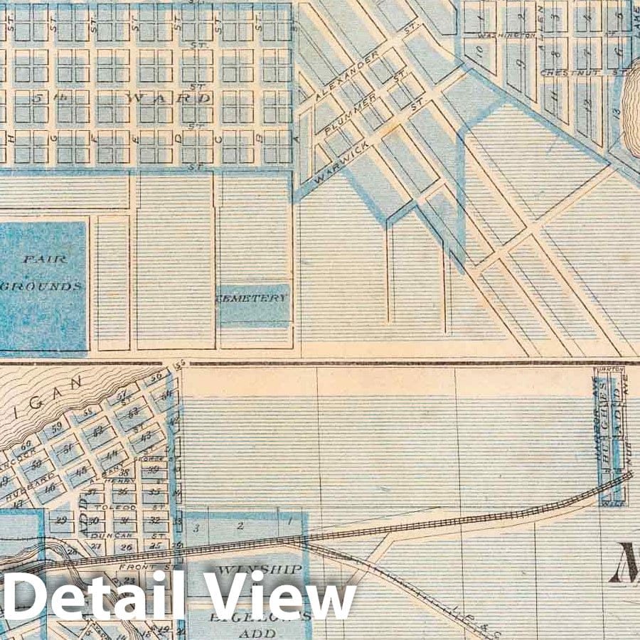 La Porte and Michigan City, Indiana 1876 Historical Map Print