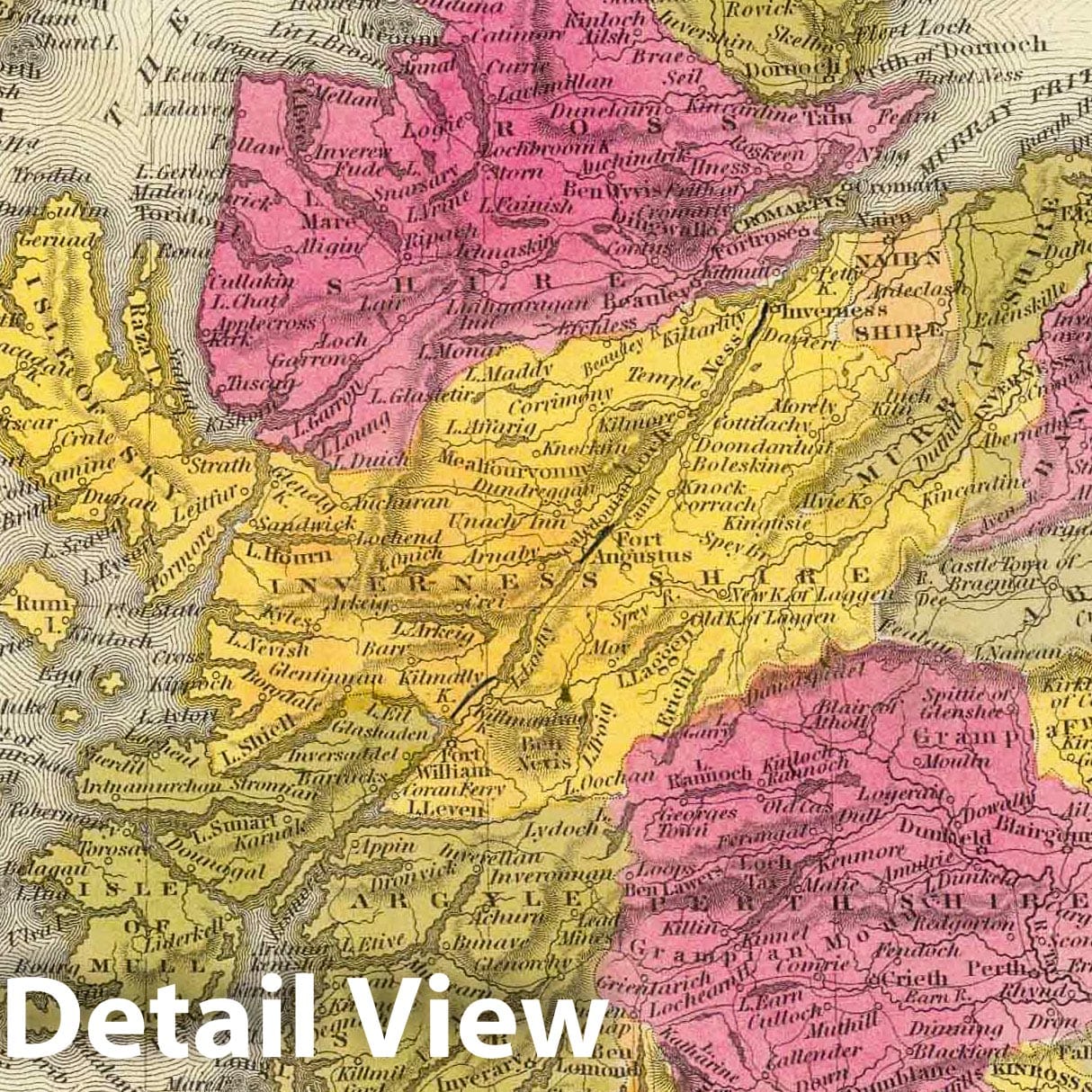Scotland with Shetland Isles, 1846 - Historical Map Print