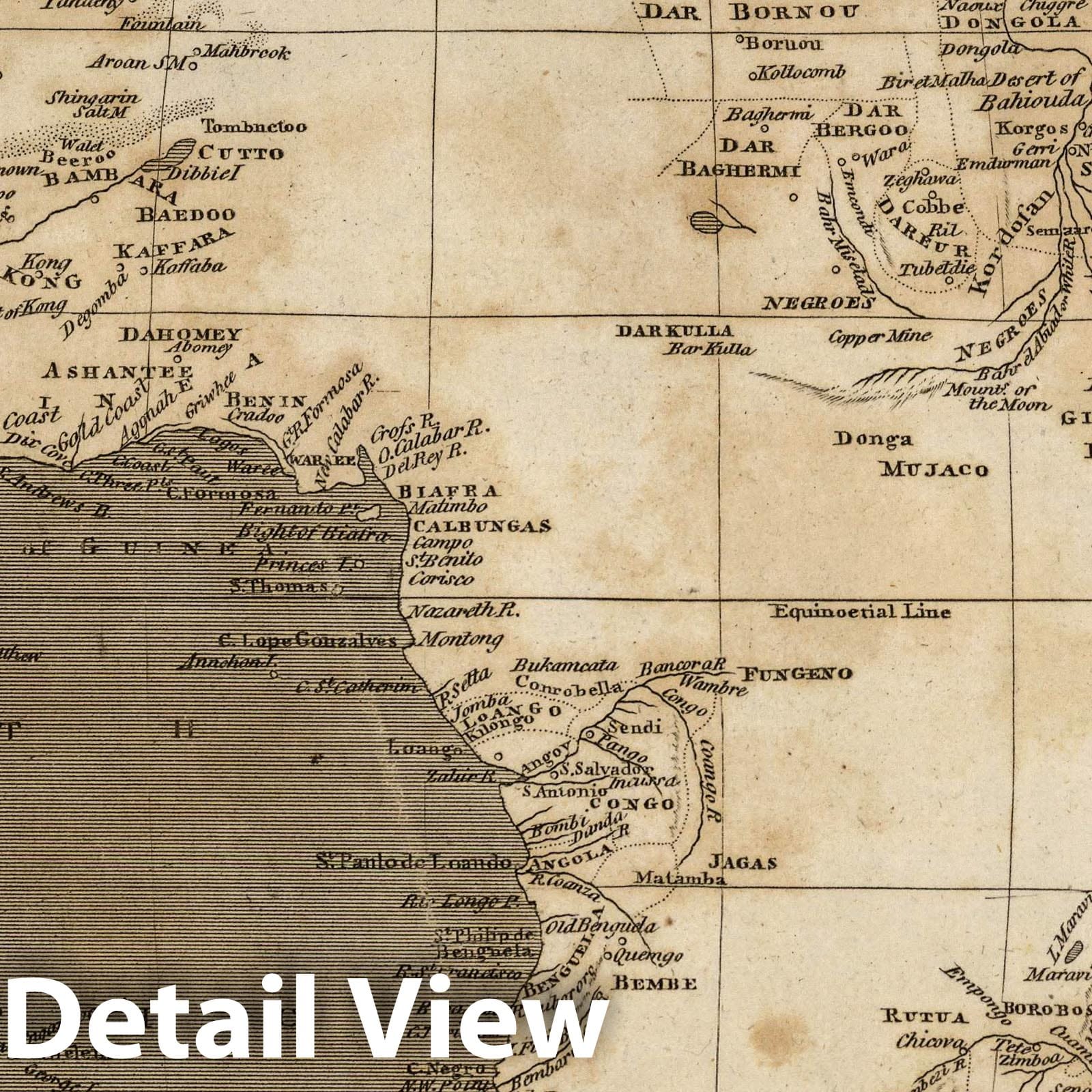 Africa, 1816 - Historical Map Print from Carey & Warner Atlas