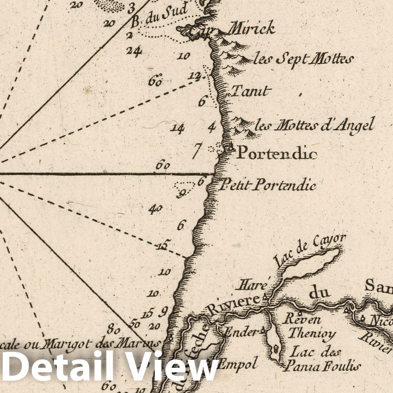 Senegal River - Nautical Chart, 1764 - Historical Map Print