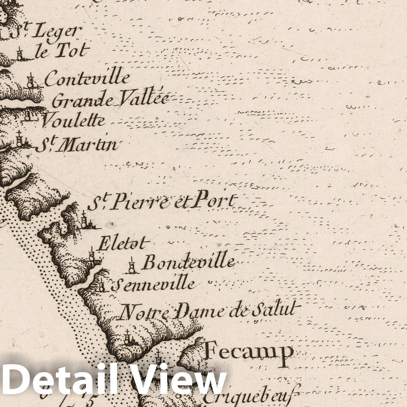 Normandy Coast, Dieppe to Havre - Nautical Chart, 1764