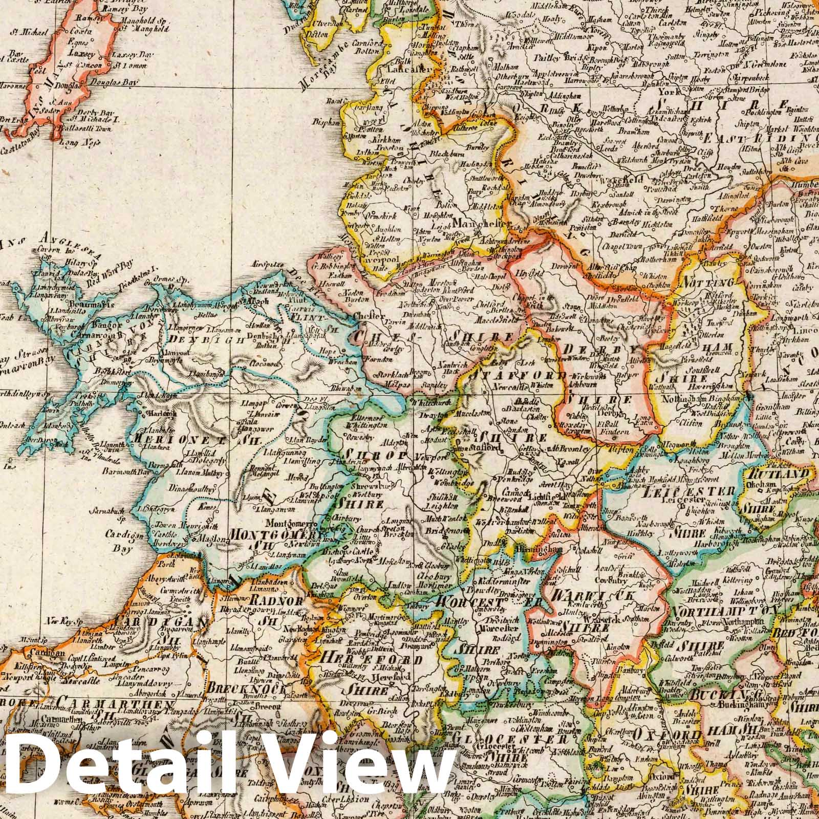 England, 1817 - Historical Map Print from Gaspari's General Hand Atlas