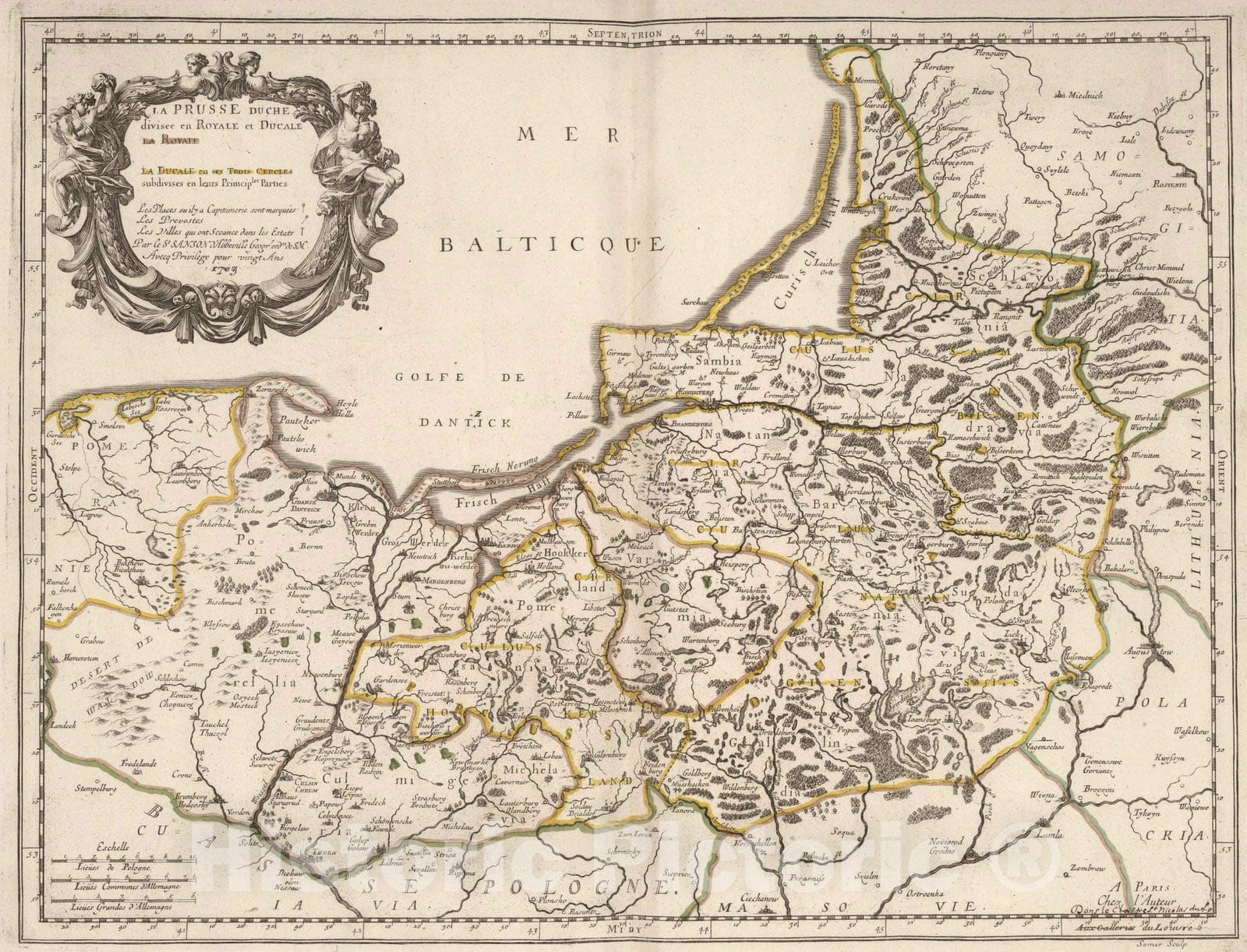 Historic Map : 1703 Prussia. - Vintage Wall Art