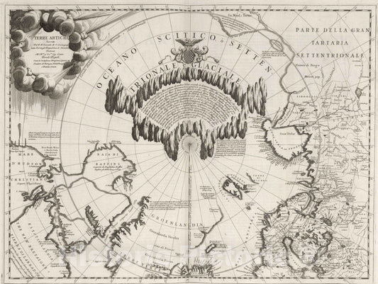 Arctic - River Map, 1693 - Historical Map Print