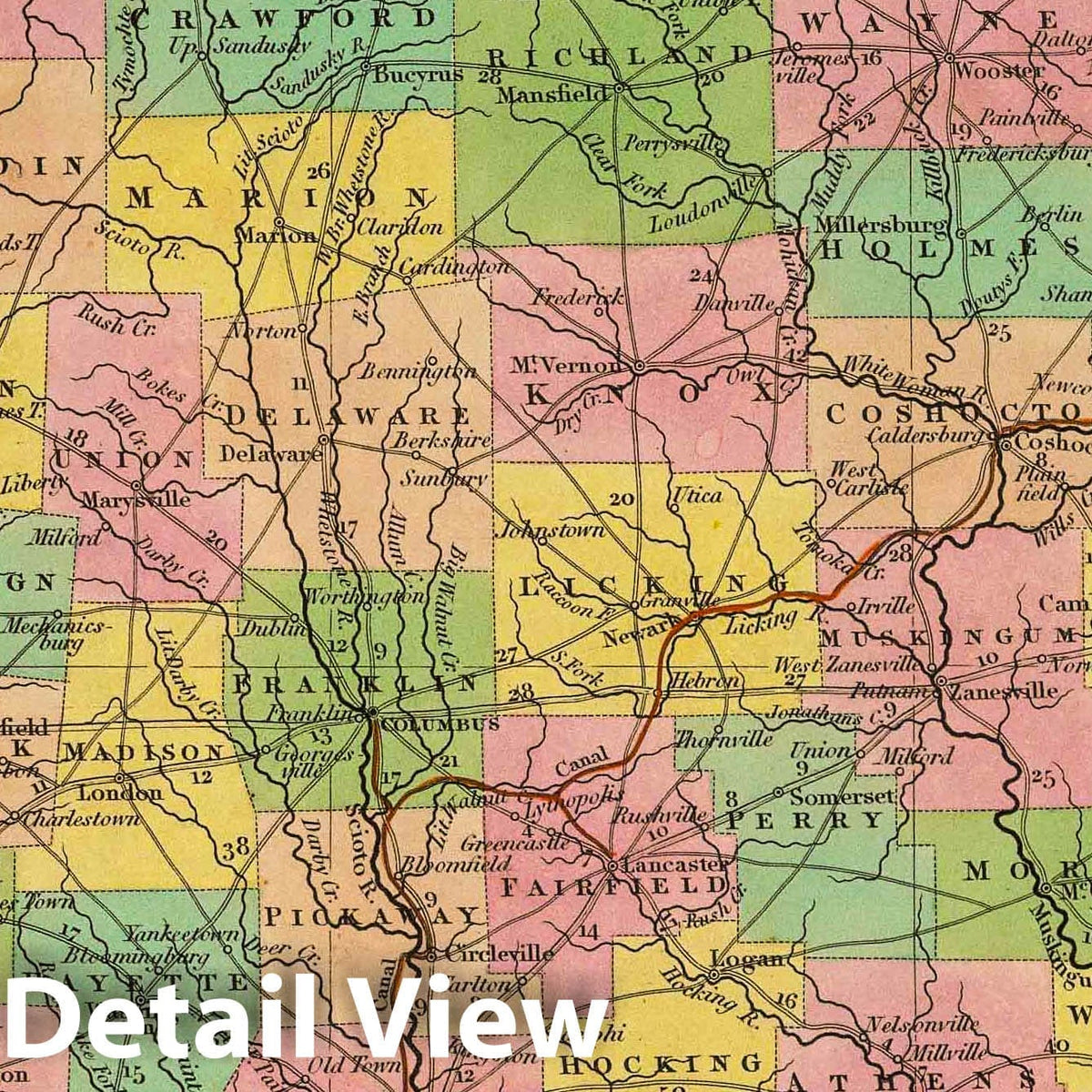 Ohio with Cincinnati Inset - 1836 Historical Map Print