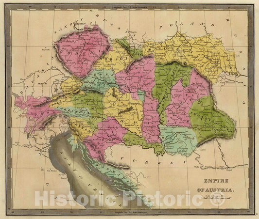 Historic Map : 1840 Empire of Austria : Vintage Wall Art