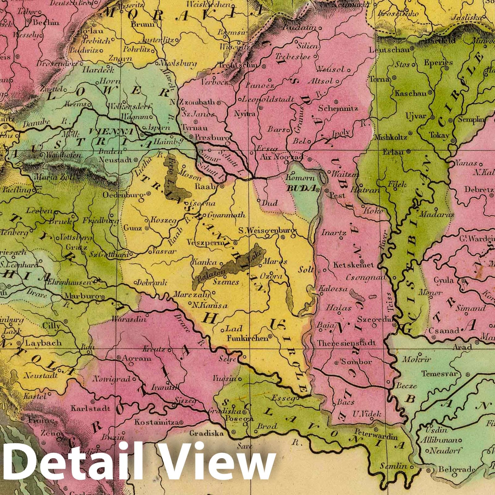 Austria - Railroad Map, 1840 - Historical Map Print