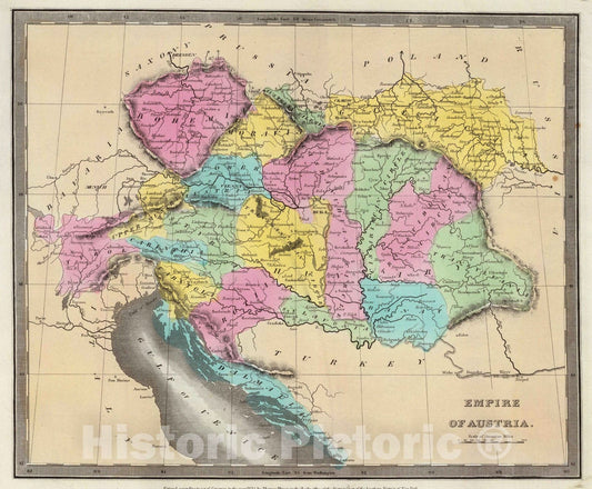 Historic Map : 1835 Empire Of Austria. - Vintage Wall Art
