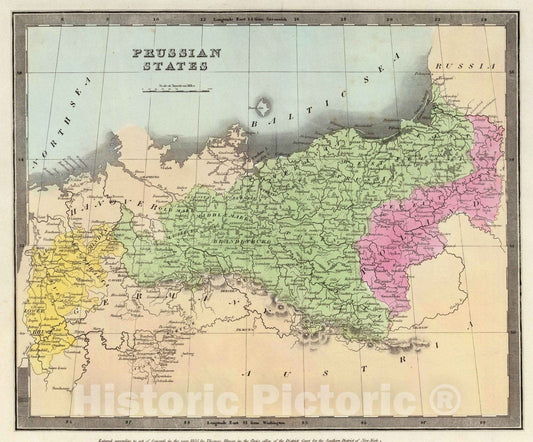 Historic Map : 1835 Prussian States. - Vintage Wall Art