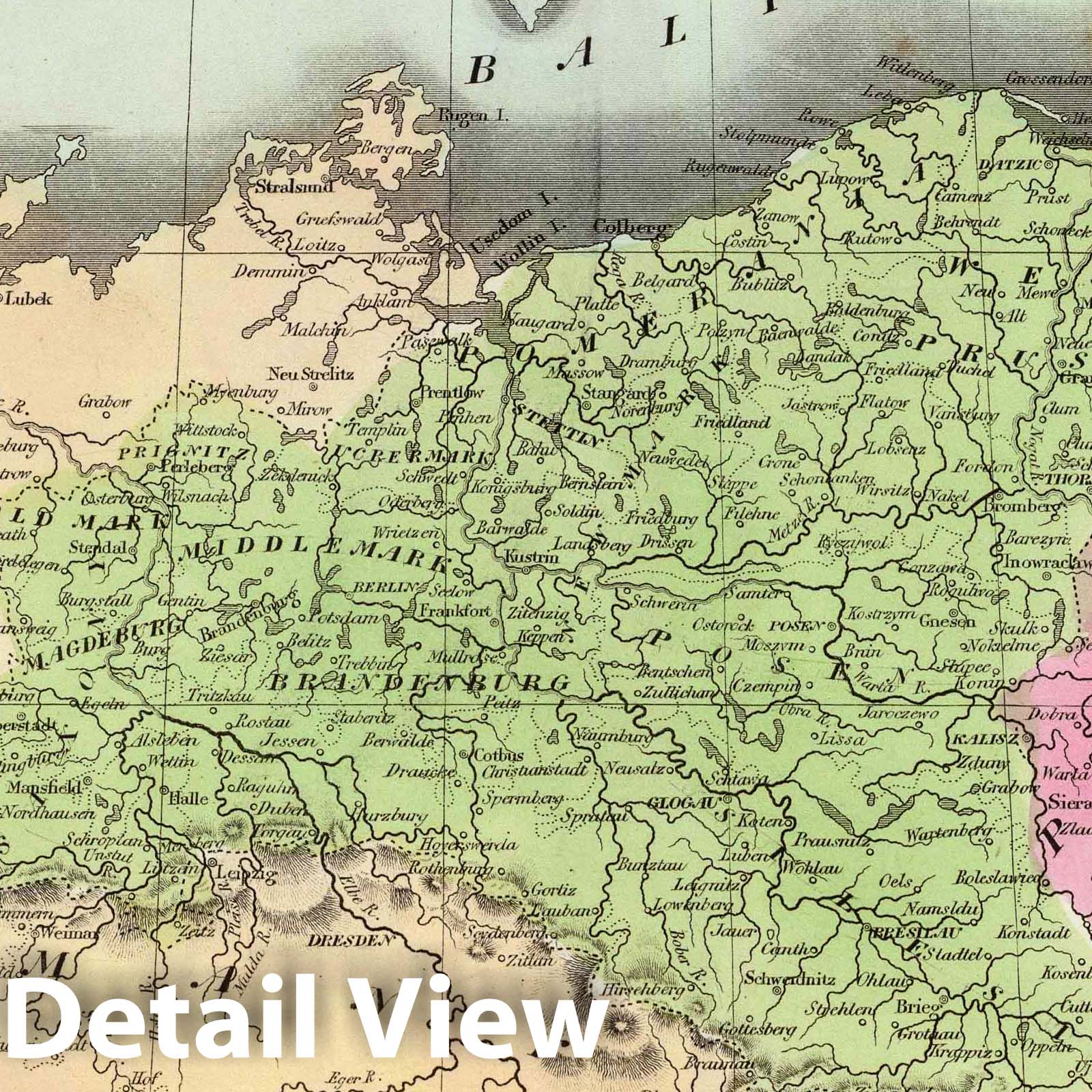 Historic Map : 1835 Prussian States. - Vintage Wall Art