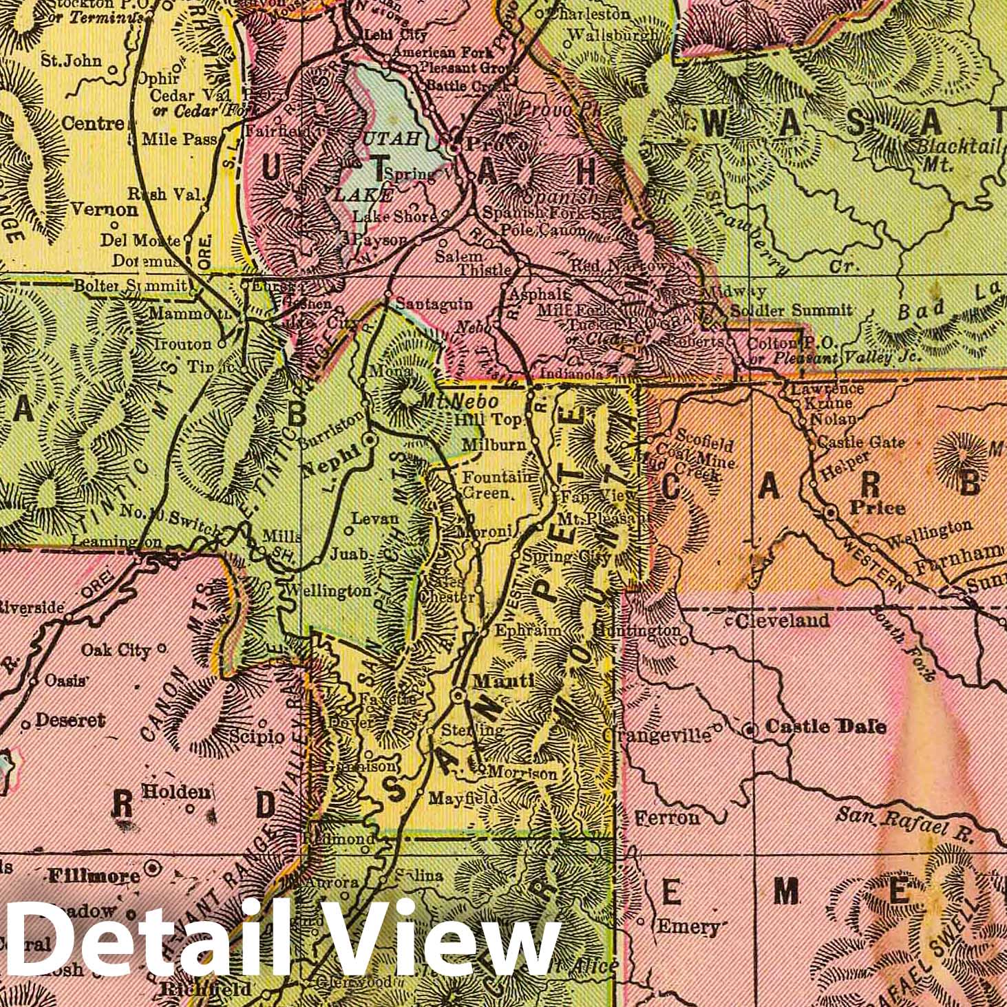 Utah - Railroad Map, 1909 - Historical Map Print