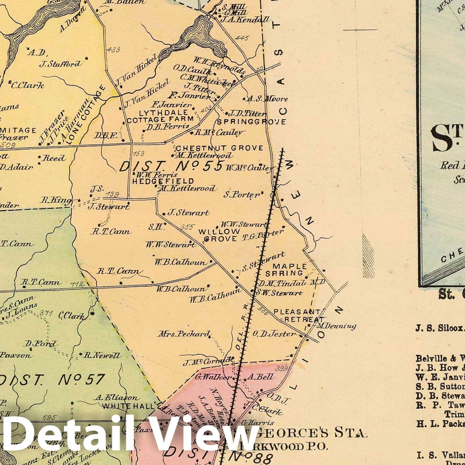 Pencader, New Castle County, Delaware - Railroad Map, 1868