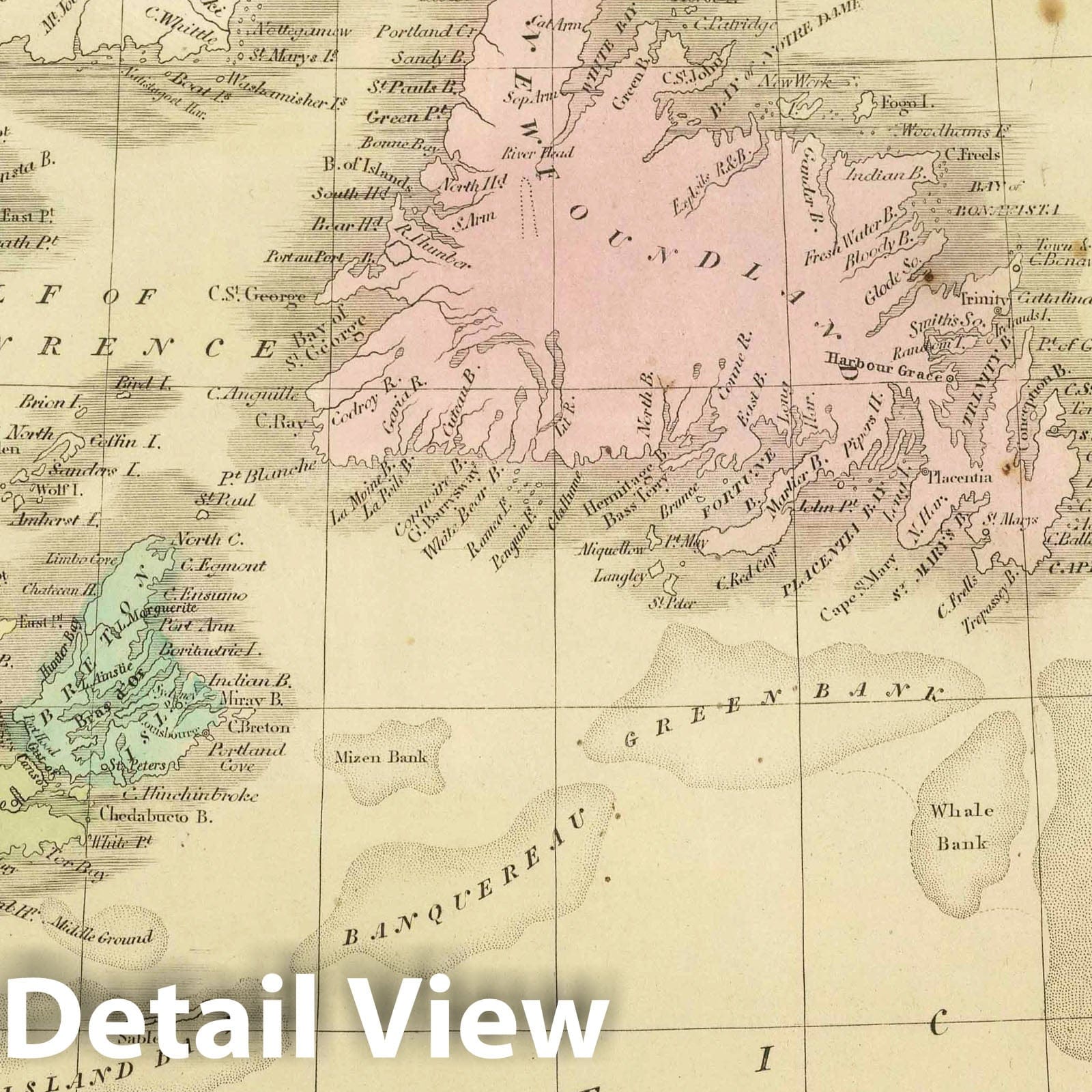 Historic Map : 1848 Newfoundland, Nova Scotia, And New Brunswick. - Vintage Wall Art
