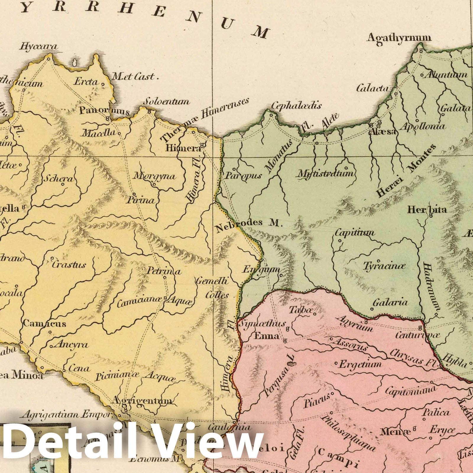 Ancient Sicily, 1800 - Historical Map Print