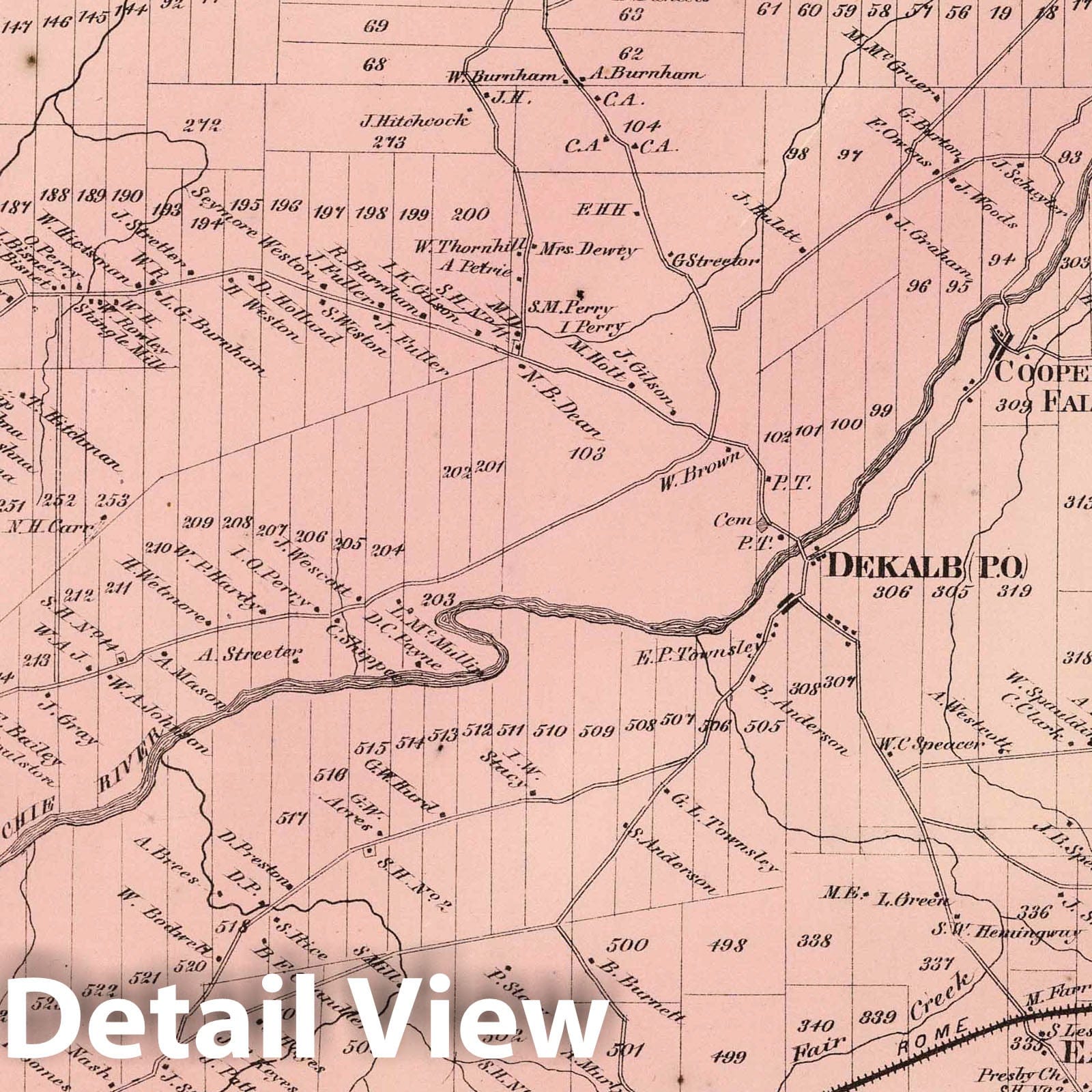 Dekalb Township, Saint Lawrence County, New York - Property Map, 1865