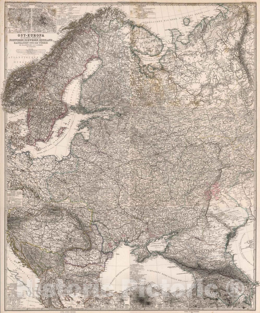 Historic Map : 1880 Composite: Ost-Europe in 6 Blatten. - Vintage Wall Art