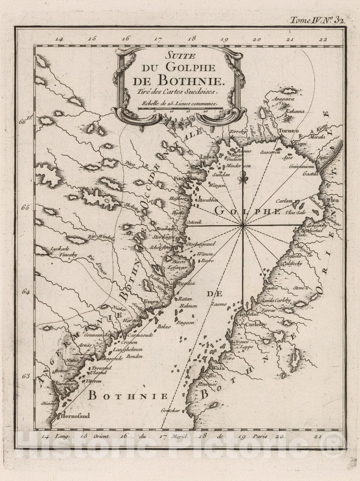 Historic Map : Bothnia, Gulf of, Region, Europe 1764 Suite Du Golphe De Bothnie : Tire? des Cartes Suedoises , Vintage Wall Art
