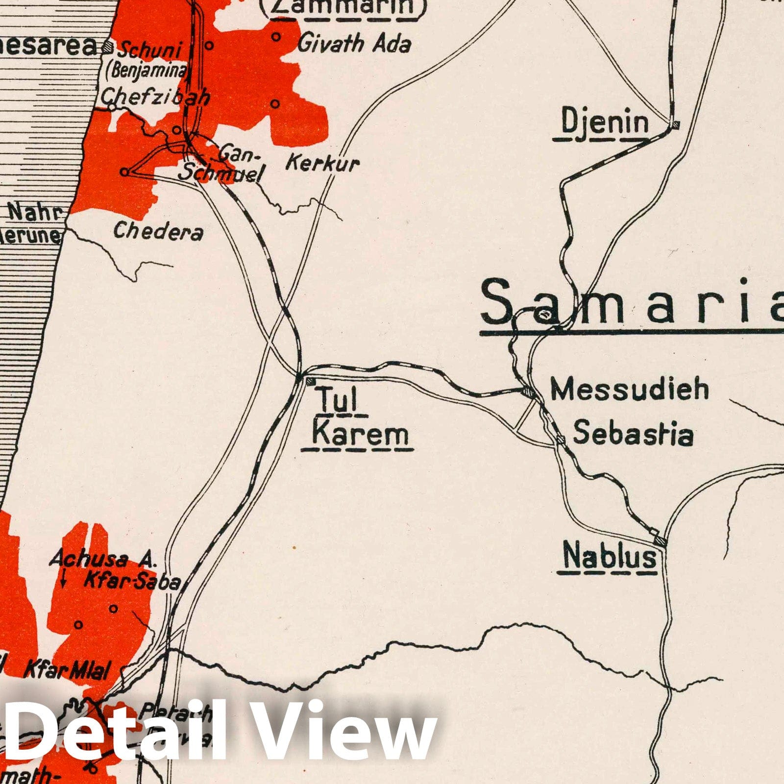 Palestine - Population Map, 1926 - Historical Map Print