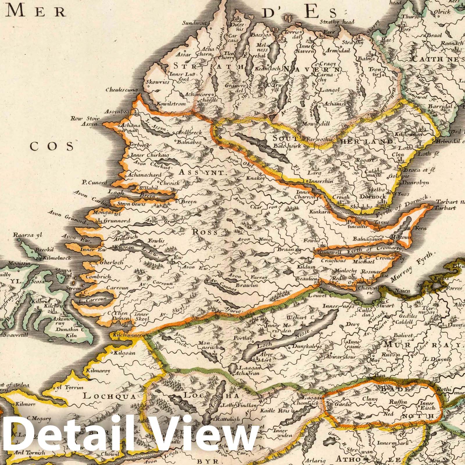 Scotland above the Tay, 1697 - Sanson Atlas Map Print