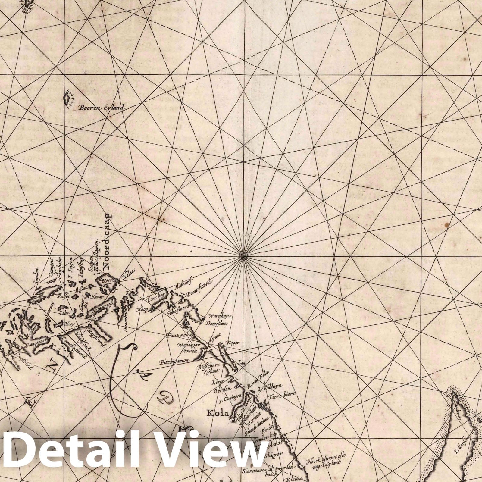 Pascaart Vande Zee-Custen Nautical Chart 1650 - Historical Map Print