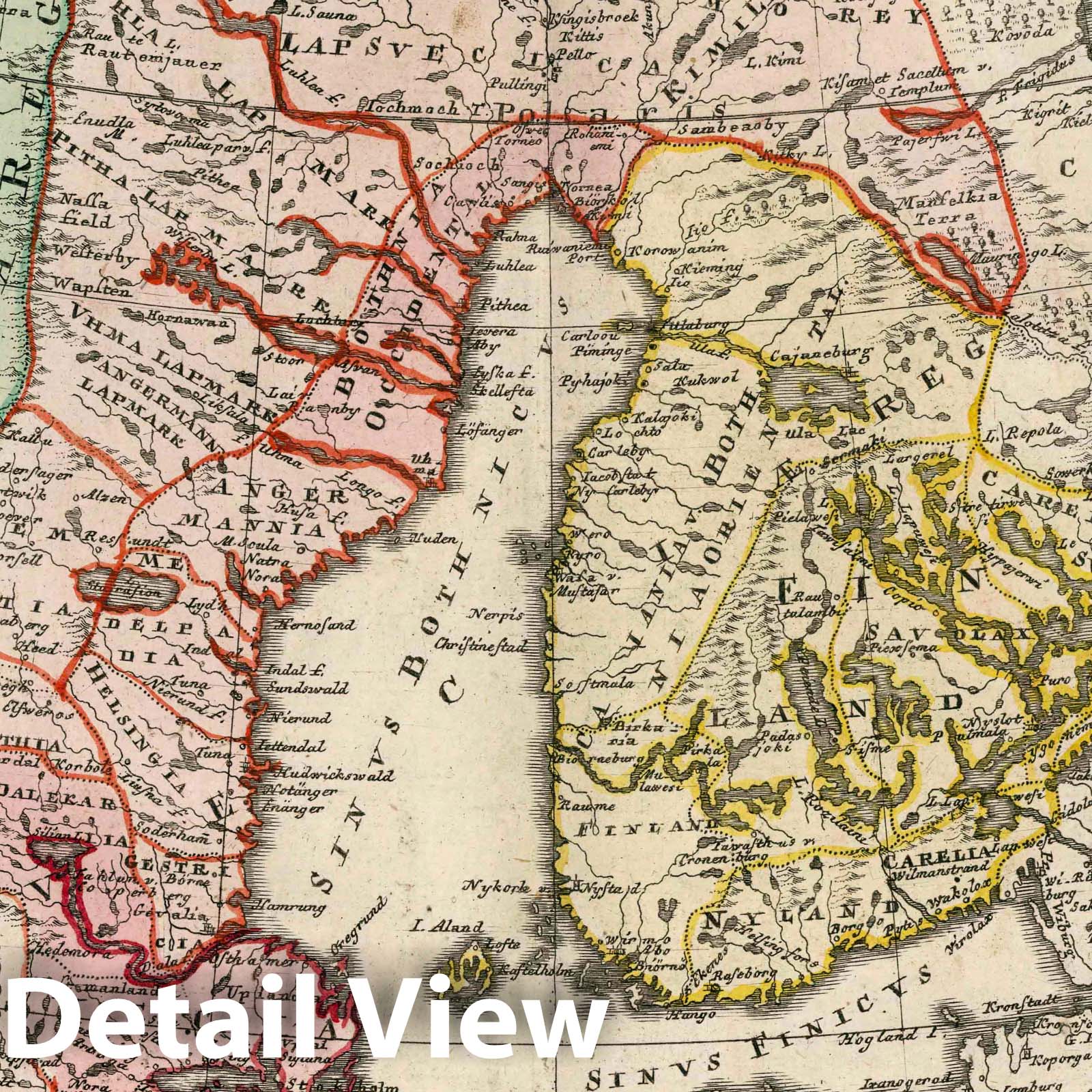 Sweden, Norway and Denmark - River Map, 1753 - Historical Map Print