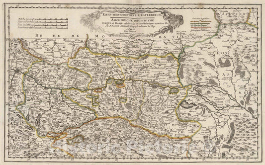 Historic Map : 1699 Archduchy of Austria. - Vintage Wall Art