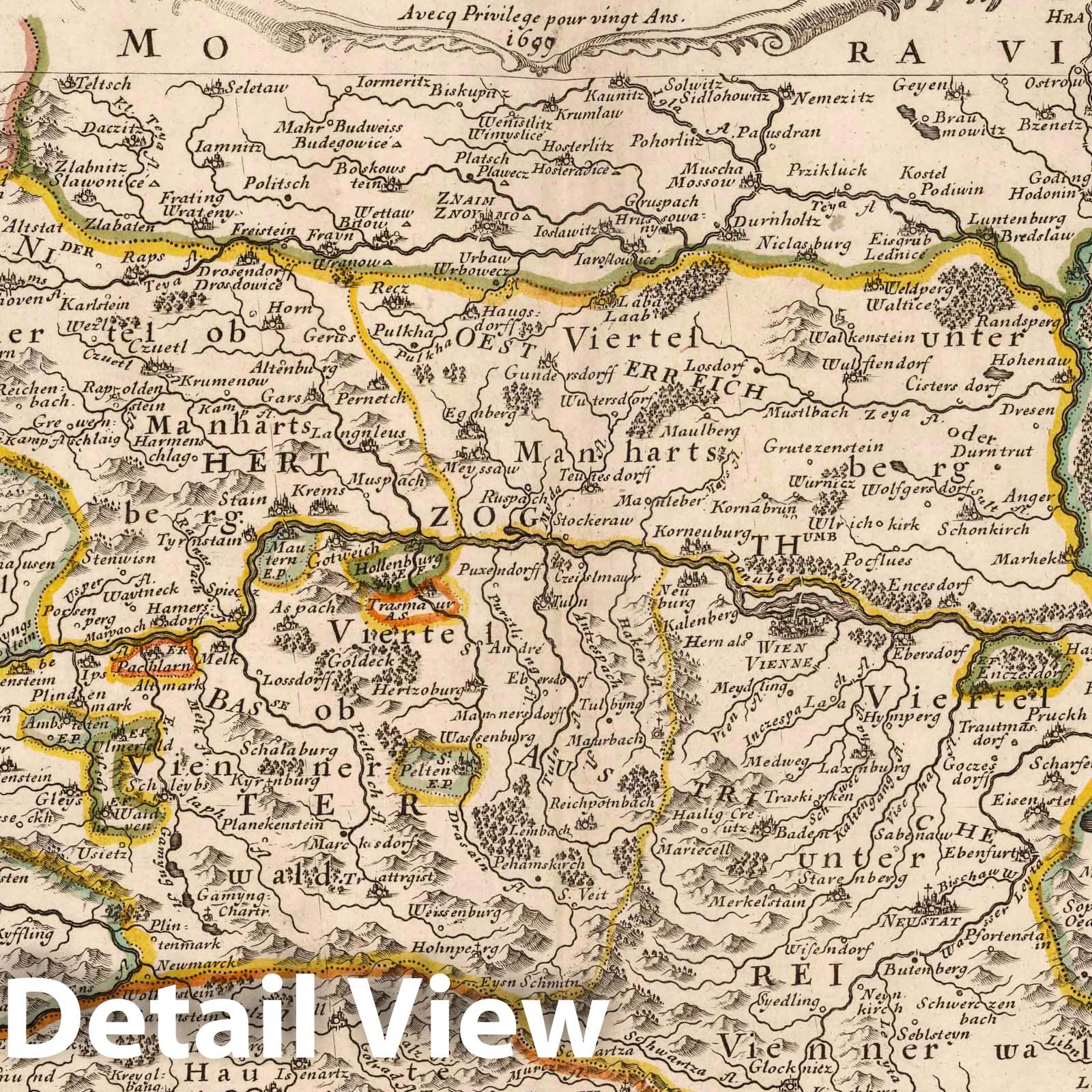 Archduchy of Austria, 1699 - Historical Map Print