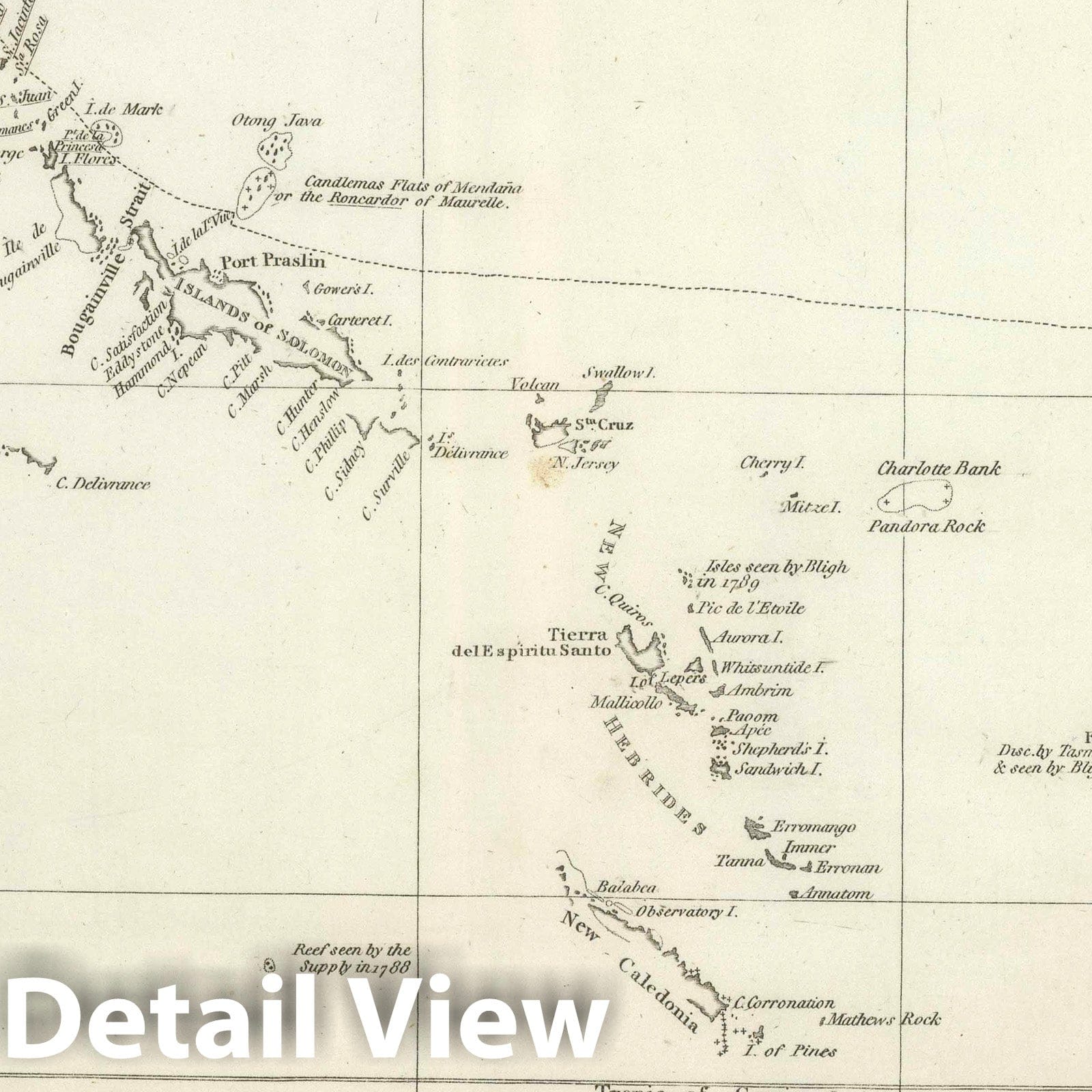 Historic Map : Exploration Book - 1799 Route of the Spanish frigate la Princesa. - Vintage Wall Art
