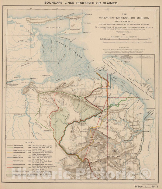 Historic Map : National Atlas - 1897 Boundaries Claimed or Proposed. - Vintage Wall Art