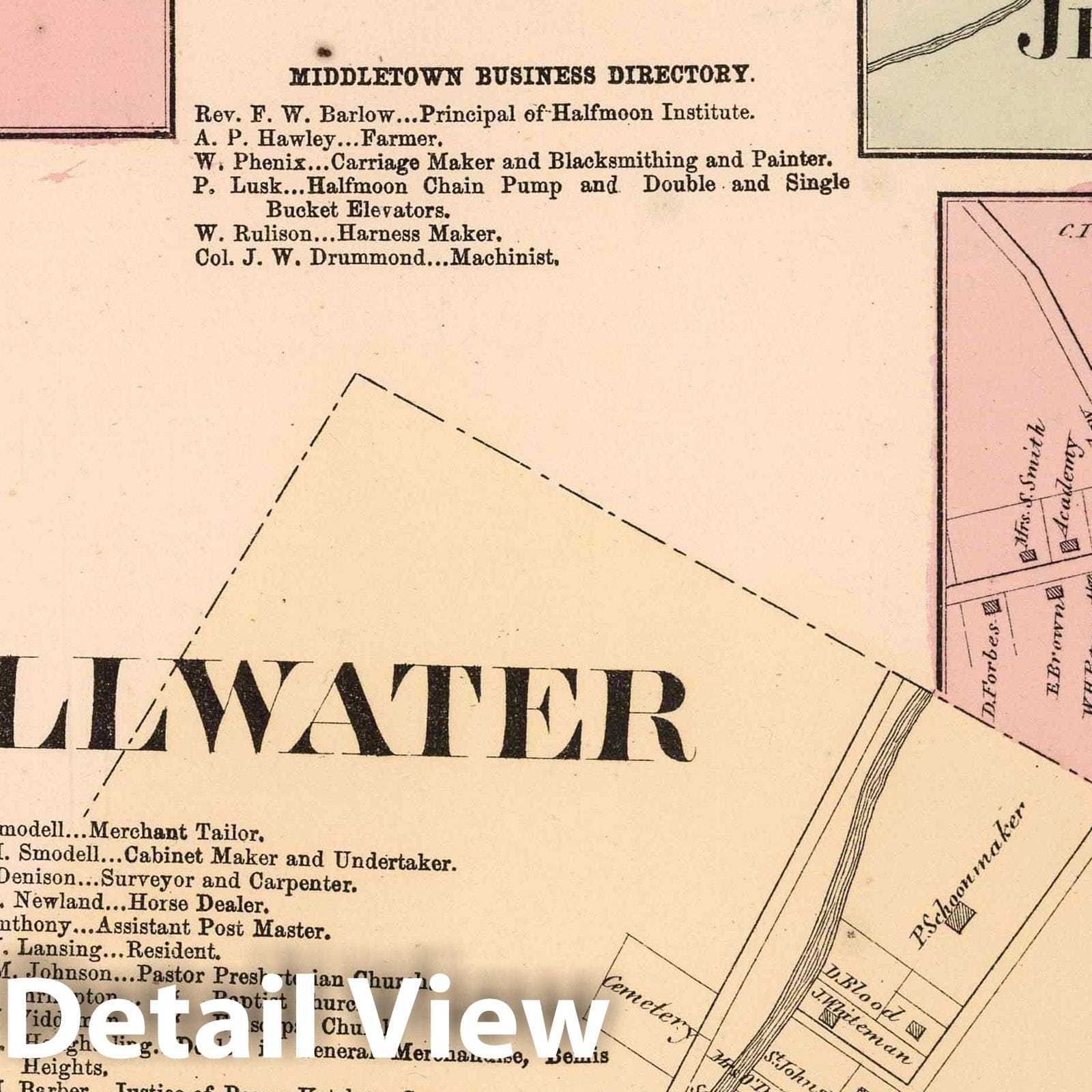 Stillwater, Burnt Hills, Jessups Landing, Corinth, Middletown - Saratoga County, New York Property Map, 1866