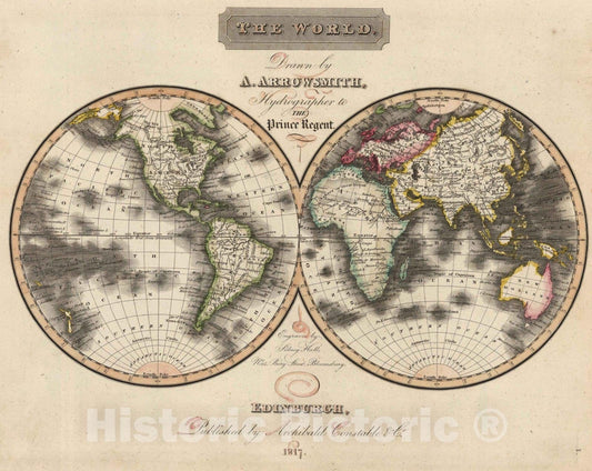 Historic Map : 1817 The World - Vintage Wall Art