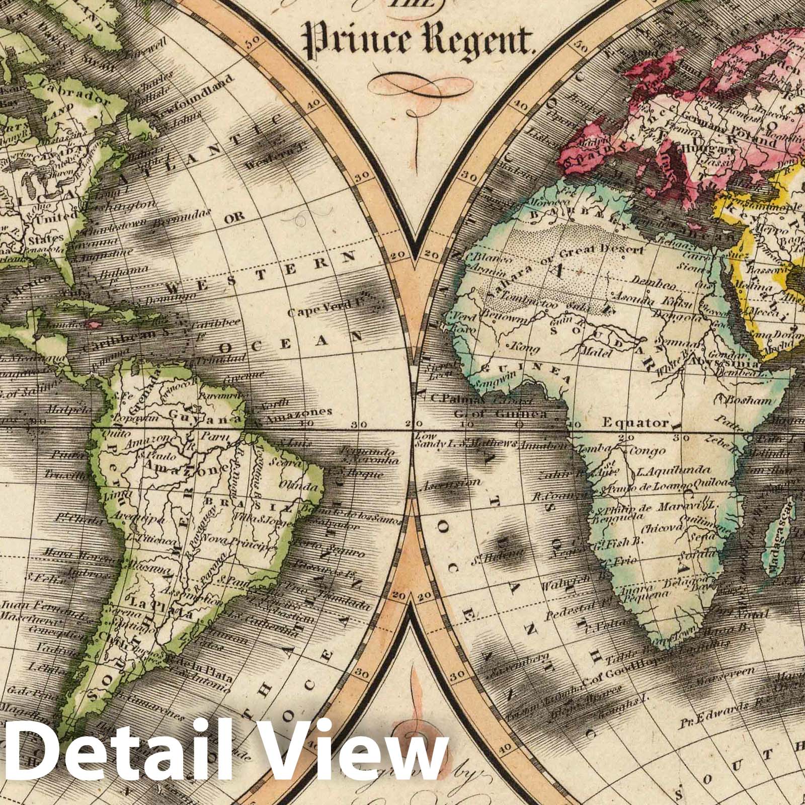 World - River Map, 1817 - Arrowsmith Atlas Reproduction