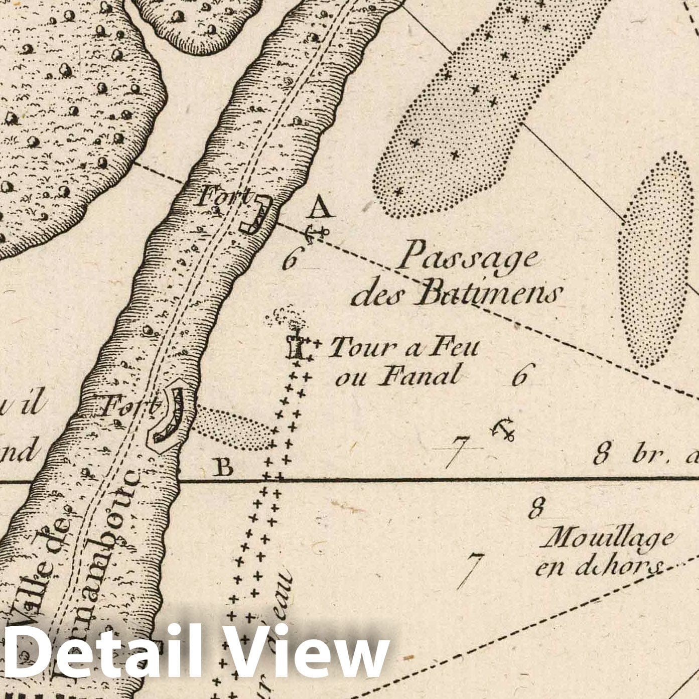 Pernambuco, Brazil - Nautical Chart, 1764 - Bellin Maritime Map Print