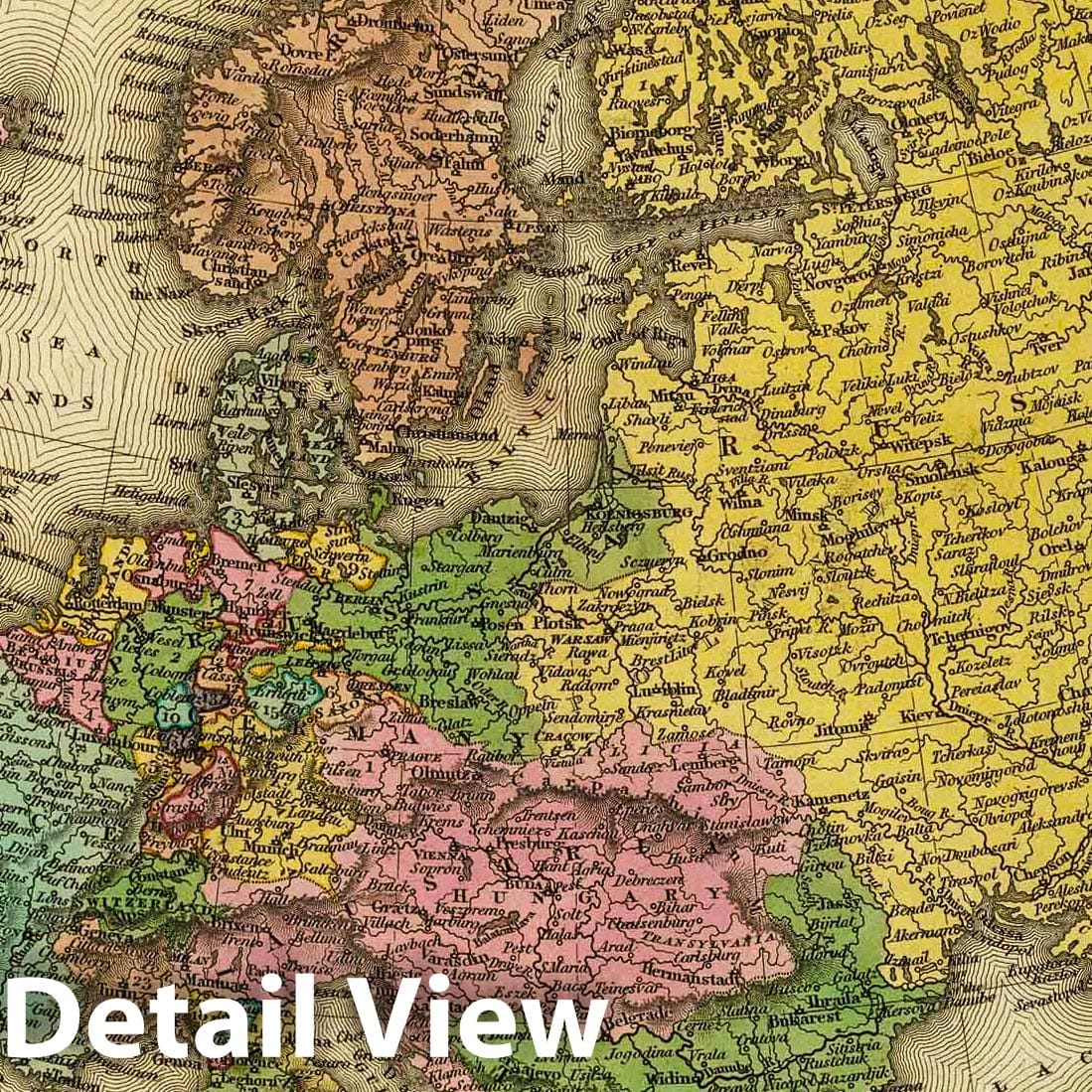 Historic Map : 1836 Europe. v1 - Vintage Wall Art