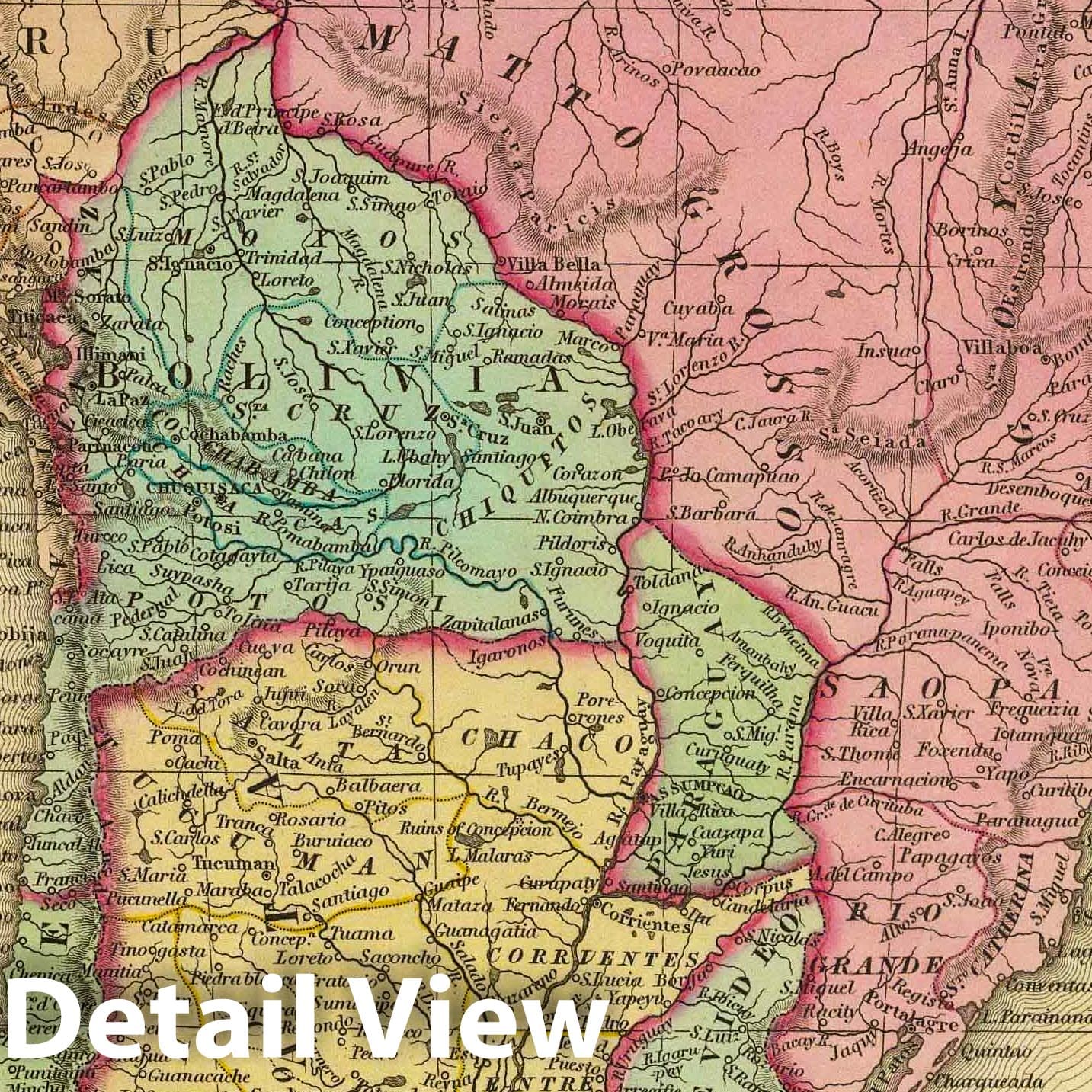South America, 1836 - Historical Map Print from Tanner's Universal Atlas