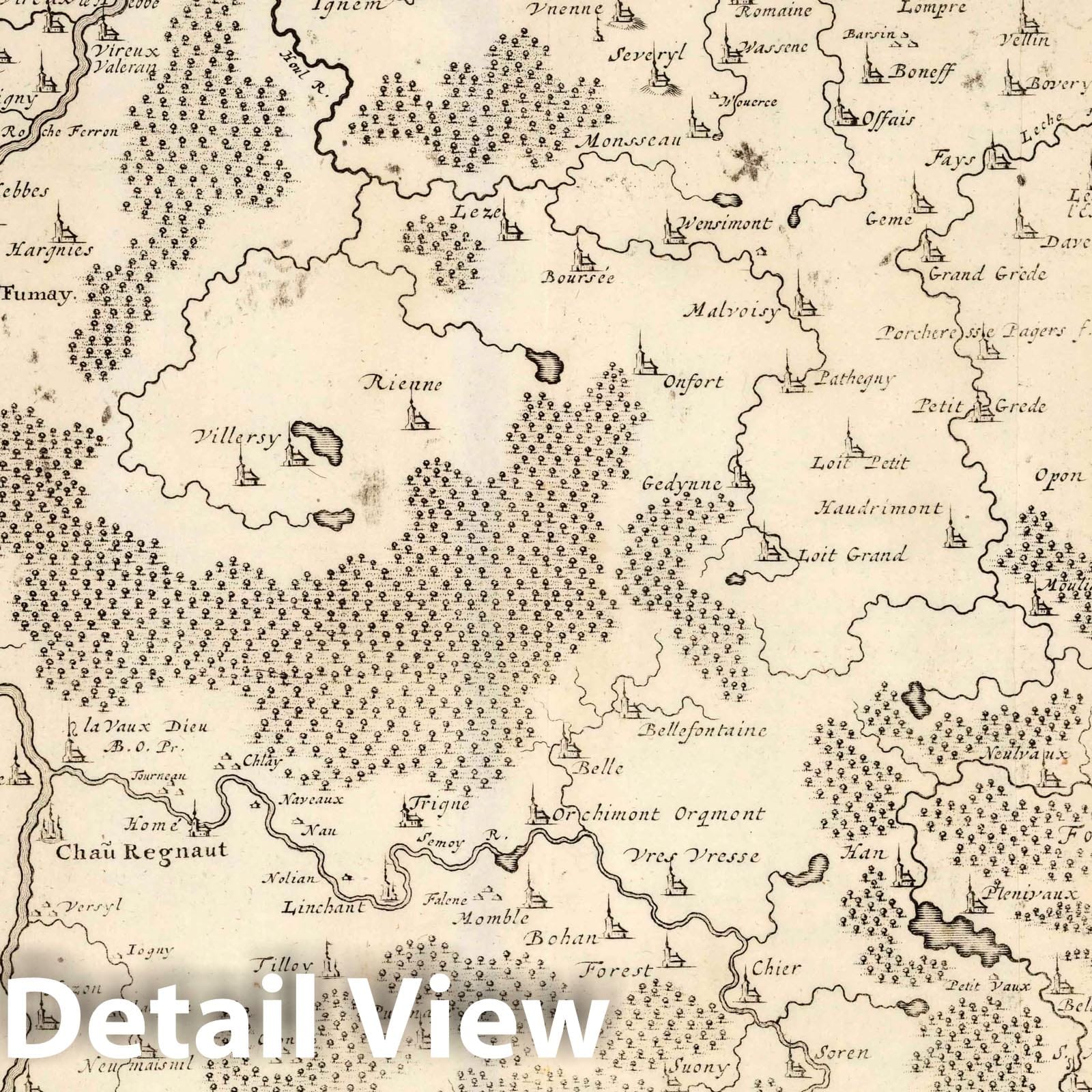 Historic Map : France, 1712 23. Carte particuliere des environs de Philippeville, Charlemont, Marienbourg, Rocroy, Charleville, Mezieres, Sedan, c. 1712. , Vintage Wall Art