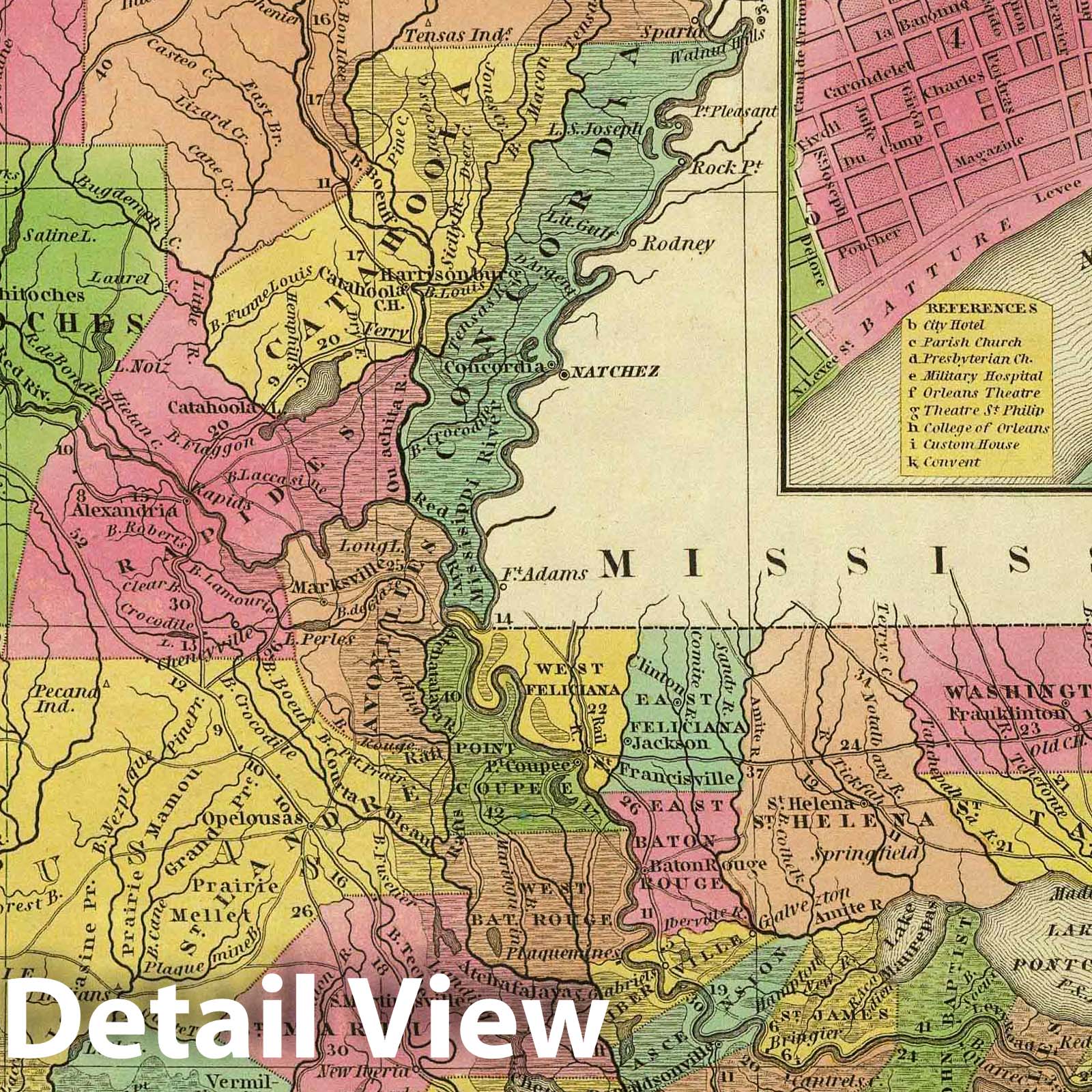 Louisiana - Nautical Chart, 1836 - Historical Map Print