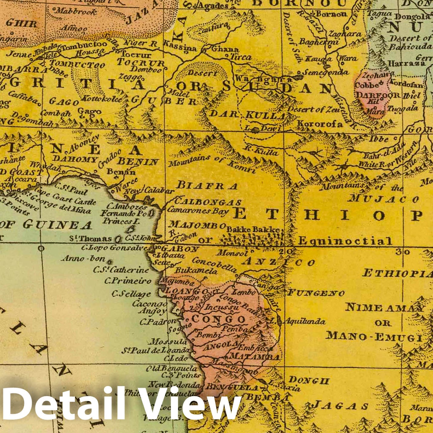 Africa 1811 Historical Map Print - Hand-Colored Engraving