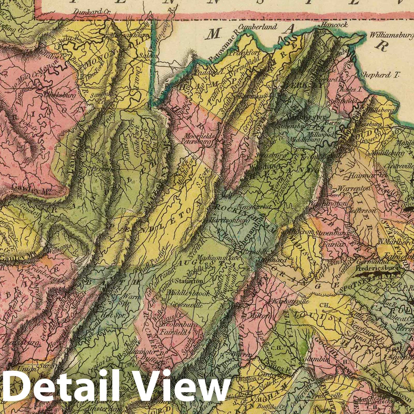Virginia, 1816 - Historical Map Print