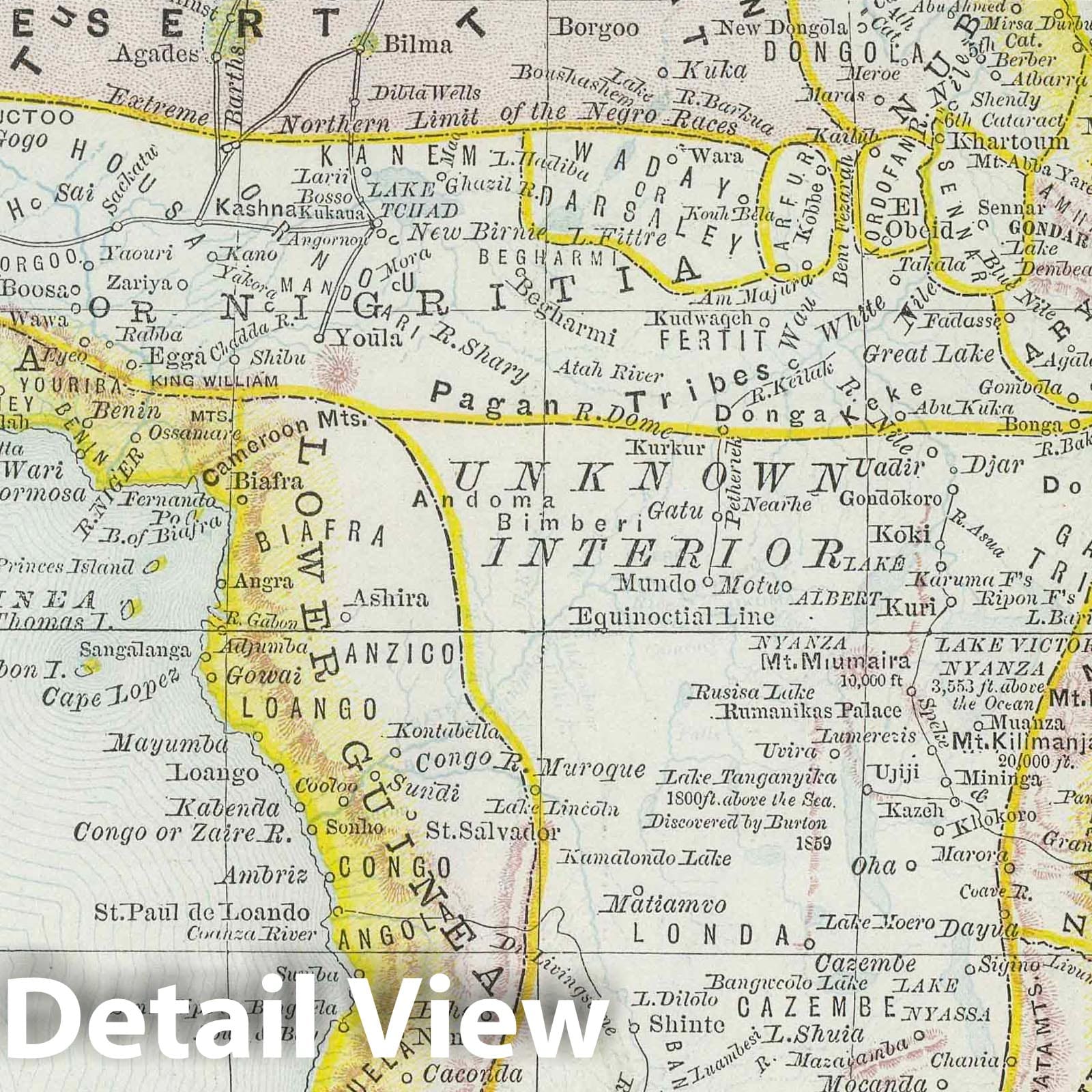 Africa - Railroad Map, 1889 - Rand McNally & Co. Atlas Plate