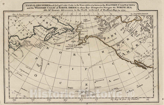 Historic Map : 1818 Discoveries made by Captains Cook & Clerke. - Vintage Wall Art