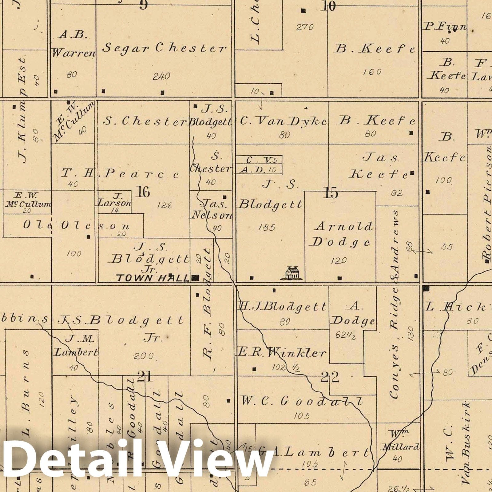 Leroy Township, Boone County, Illinois 1886 Historical Map Print