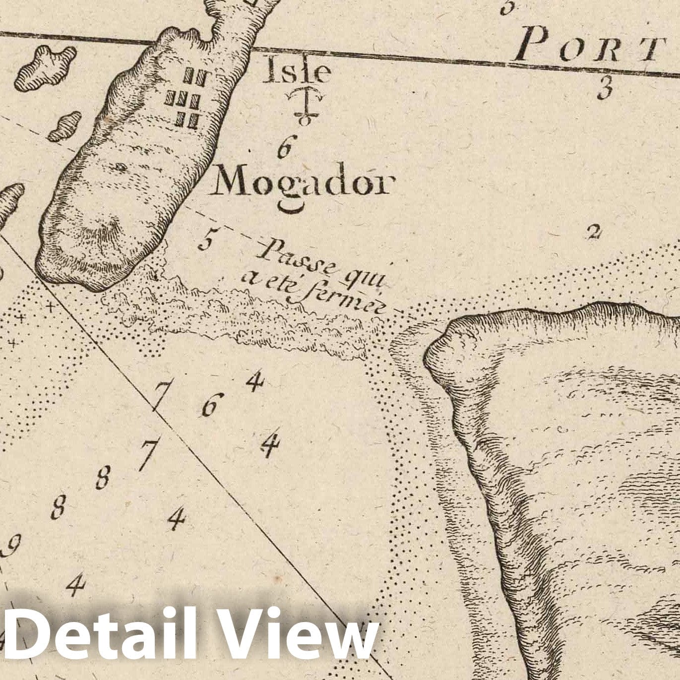 Mogador, Morocco - Nautical Chart, 1764 - Historical Map Print