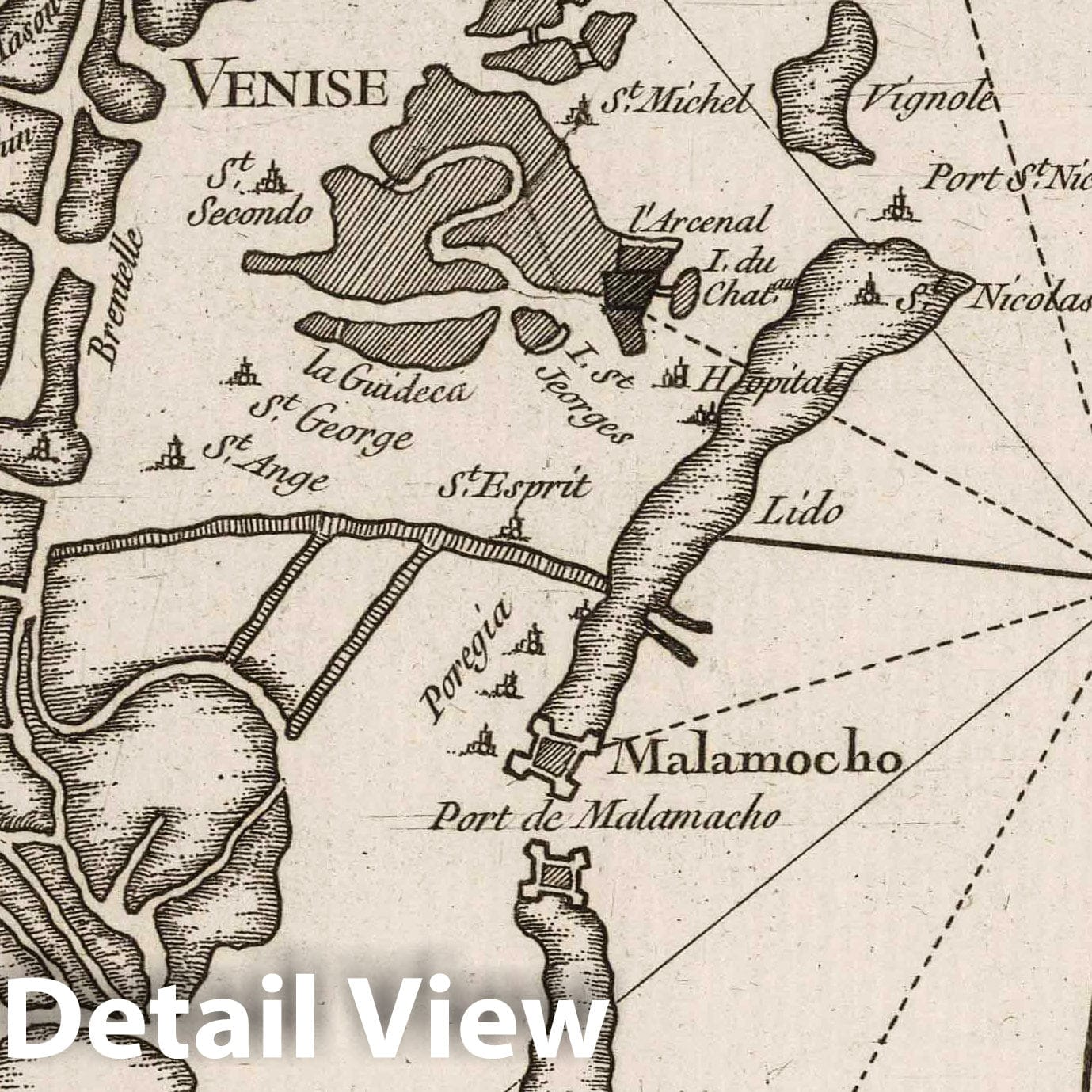 Venice, Italy - Nautical Chart, 1764 - Historical Map Print