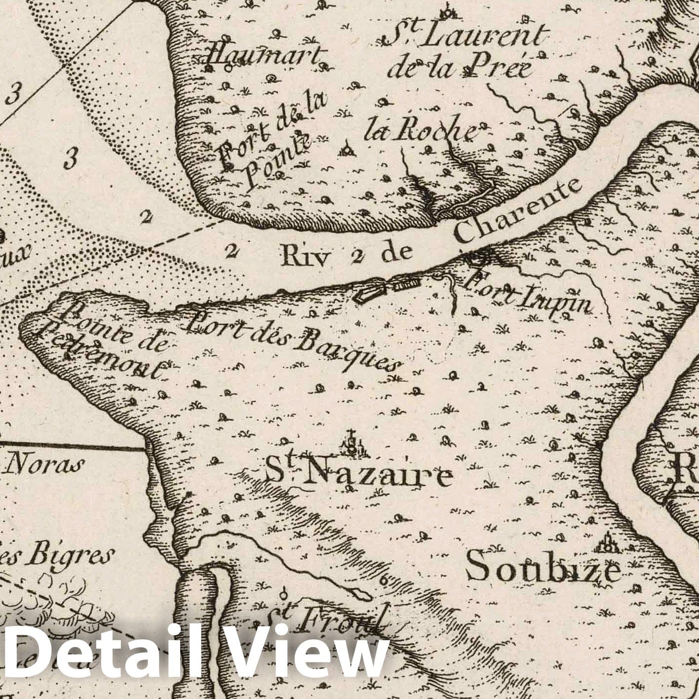 Rochefort, France Nautical Chart 1764 by Bellin - Historical Map Print